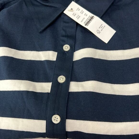 J. Crew Ci033 Mariner jersey long-sleeve polo T-shirt in stripe size xs NWT - Picture 8 of 10